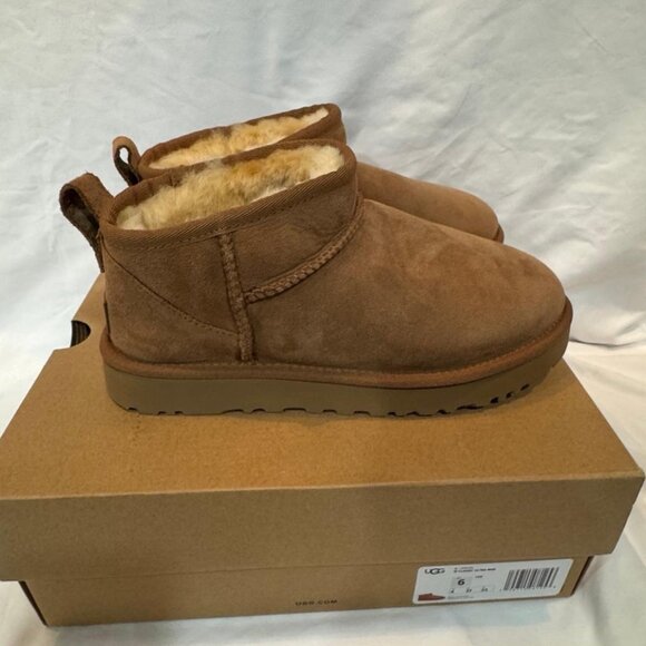 UGG Classic Ultra Mini Boots chestnut - Picture 1 of 9